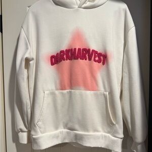 White Hoodie with Pink Star Design